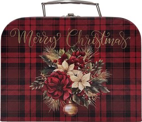 3ks vínové dekoratívne kufríky Merry Christmas – 30*21*9 cm