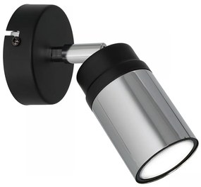 Luminex Nástenné bodové svietidlo NEST 1xGU10/8W/230V čierna/chróm LU1788
