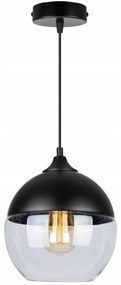 Závesné svietidlo Oslo, 1x čierne/transparentné sklenené tienidlo