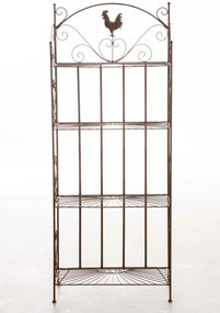 Kovová polica regál Maia - Hnedá antik