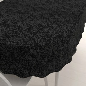 Biante Veľký teflónový oválny obrus TF-098 Venezia čierny 260x320 cm
