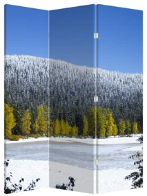 Paraván - Zasnežené hory v zime (126x170 cm)