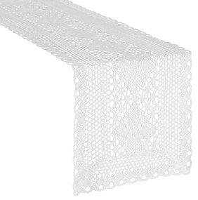 EUROFIRANY AŽÚROVÝ BEHÚŇ NA STÔL MEGGY 32X180 CM BIELY