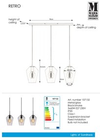 Markslöjd 107132 - Luster na lanku RETRO 3xE27/60W/230V