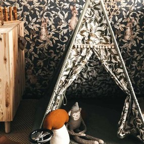 Tapeta králiky tmavo modrá 280x100 cm