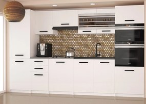 Kuchynská linka Belini 300 cm biely mat s pracovnou doskou Syntka2  TOR SYNTKA2/7/WT/WT/0/B1