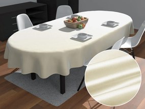 Biante Saténový oválny obrus polyesterový Satén LUX-017 Smotanový 120x160 cm