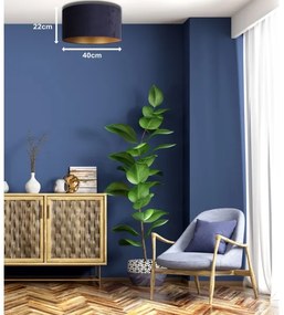 Duolla - Stropné svietidlo ROLLER 1xE27/15W/230V pr. 40 cm modrá/zlatá