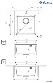 Deante ZPO_010A - Kuchynský drez OLFATO 50,5x45 cm kefovaná oceľ