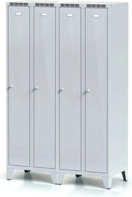 Kovová šatníková skrinka S7 na nohách, 2-dverová, 1904 x 600 x 500 mm, otočný zámok, tmavosivé dvere