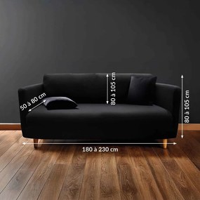 Čierny 3-miestny napínací poťah na pohovku Mila – douceur d'intérieur