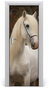 Samolepiace fototapety na dvere biely kôň 75x205 cm