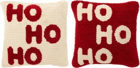 Sada 2ks vianočný vankúš HOHOHO červená a béžová – 45*45*15 cm