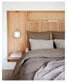 Béžový vankúš zo zmesi bavlny a vlny Södahl Wave Knit, 40 x 60 cm