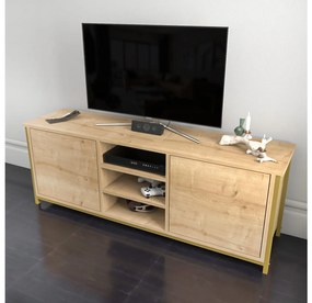 TV stolík Otosello (zlatá + dub). Akcia -19%. Vlastná spoľahlivá doprava až k Vám domov. 1107350