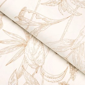 Biante Vankúš valec bonbon Sandra SA-425 Hnedé listy na smotanovom 15x60 cm