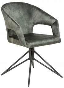 Dizajnová otočná stolička Age tmavozelený zamat
