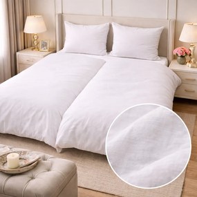 Ľanové obliečky biele 140x200cm+90x70cm TiaHome