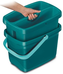 Organizér na upratovanie s vedrom, 2v1, zelený COMBI Leifheit 12l