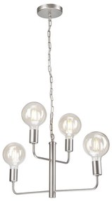 Luster na reťazi ORLANDO 4xE27/60W/230V strieborná