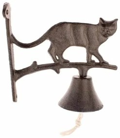 Závesný liatinový zvonček Mačka, 18 x 18 x 7,5 cm