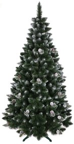 Vianočný stromček so šiškami a kryštálikmi 220 cm