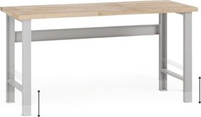 Výškovo nastaviteľný dielenský stôl G7, buková škárovka, 1700 x 685 x 840-1040 mm