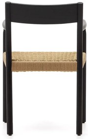 Čierna/v prírodnej farbe jedálenská stolička z dubového dreva Yalia – Kave Home