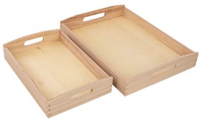 Súprava 2 drevených podnosov TIMBER TRAYS