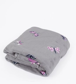 Detská deka do postieľky mikroplyš Exclusive 80 × 100 cm – Motýliky sivé
