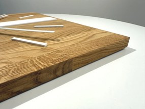 Dekorstudio Elegantné drevené hodiny DUB klasik SQ 50cm - biele
