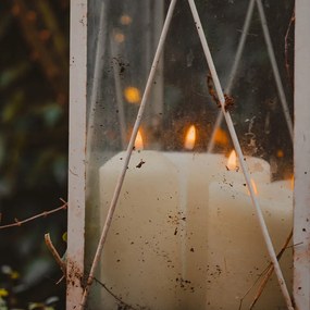 DECOLED LED sviečka, vosk, 7,5 x 12,5 cm, mandľová