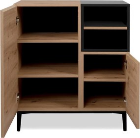 Skrinka 2-dverová Nola, dub artisan/čierna