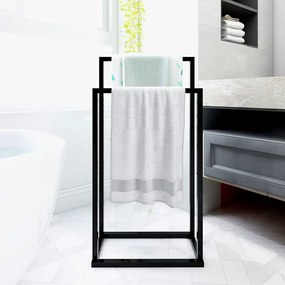 Tutumi Tutumi, 2-ramenný kovový stojan na uteráky 450x260x820 mm 391872, čierna matná, HOM-06589