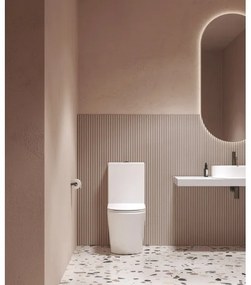 Ravak X01872 - WC kombi bez oplachového okraja so sedátkom SoftClose ELEGANT keramika/biela