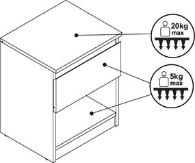 Skrinka/nočný stolík Carlos 401S, dub artisan/grafit