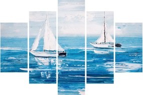 Obraz - Maľba jachty na mori (150x105 cm)