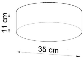 Stropné svietidlo Arena, 1x sivé plastové tienidlo, (biely plast), (fi 35 cm)