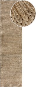 Flair Rugs, Behúň Drew Braid Border Natural, 60x230, béžová, chodba / predsieň