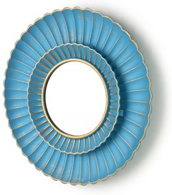 Kulaté nástěnné zrcadlo DAZ 50 cm modré