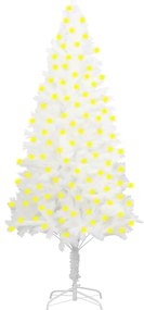 Umelý vianočný stromček s LED biely 210 cm 3077463