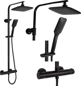 Rea Tom, sprchová súprava s termostatickou batériou, čierna matná, REA-P7101