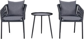 Sada záhradného nábytku Luvre čierna/sivá