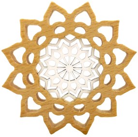 AMADEA Mandala s vkladom na zavesenie, masívne drevo, priemer 10 cm