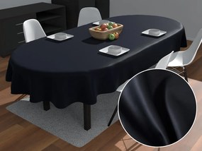 Biante Oválny bavlněný saténový ubrus ST-019 Čierny 140x180 cm