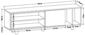 TV stolík Rosmar 160 cm dub/biely