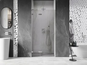 Mexen, Mexen Lunar L Otočné ľavé sprchové dvere 110 cm, transparentné, brúsený nikel - 834L-110-000-97-00-L