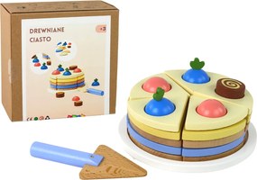 LEAN Toys Drevená torta s 8 kúskami hračka
