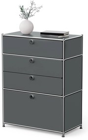 Komoda Kovová komoda »CN3« so zásuvkami a výklopným priečinkom, sivá