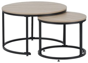 Konferenčné stolíky, set 2 ks, dub sonoma/čierna, TARNI